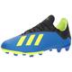 adidas Herren X 18.3 Firm Ground Fussballschuh, Fußball blau/solargelb/schwarz, 48 EU