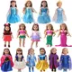 Robe de poupée américaine pour fille, 18 pouces, Costume de reine, jupe de princesse, queue de