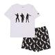 Fortnite Tanzen Emotes Jungen Short Pyjama Set Weiß Schwarz 140 | PS4 PS5 Xbox Gamer Geschenke, Schule Jungen PJs, Kinderkleidung, Kindergeburtstags-Geschenk-Idee