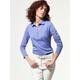 Walbusch Damen Polo-Hemd Pima-Cotton normale Größen Blau einfarbig