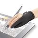 ELECOM Künstlerhandschuhe für Zeichentablet für linke oder rechte Hand mit 2 Fingern 8,6 cm - 8,9 cm TB-GV12LBK