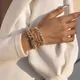 Ensemble de 4 bracelets de luxe en strass pour femme et homme, bijoux à breloques de charme