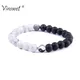Yin Yang – Bracelets en Onyx noir pour hommes et femmes, Bracelet de Couples porte-bonheur, Bracelet