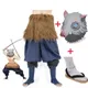 Costume Cosplay Anime Demon Slayer en Silicone, Masque de Cochon, Chaussettes Noires et Sandales,