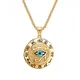 Colliers avec pendentif «l'œil d'horus» pour hommes et femmes, bijoux ronds en acier inoxydable de