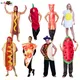 Costume de fête de carnaval et d'halloween pour adultes déguisement de famille chiens chauds