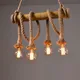 Lampes suspendues en corde de chanvre de bambou, lampes créatives de décoration de restaurant rétro