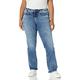 Silver Jeans Co. Women's Plus Size Elyse Curvy Mid Rise Slim Fit Bootcut Jean, Eco Dark Wash, 18W x 33L