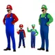 Costume de Cosplay Super Mario Luigi frères, déguisement de fête, mignon, pour adultes et enfants,
