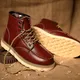 Bottes d'hiver en cuir pour homme, chaussures De travail, chaudes, rouge, fourrure, haute qualité,