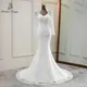 Nouveau Élégant à manches longues robe de mariée sirène mariage robe robe de mariee robe de noiva