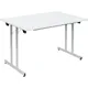 Table pliante F25, l x p 1200 x 800 mm, plateau gris clair, piétement coloris aluminium