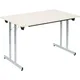 Table pliante F25, l x p 1200 x 700 mm, plateau façon érable, piétement coloris aluminium