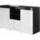 Design Ameublement - Buffet Bahut 2 portes 2 tiroirs | 140 x 80 x 40 cm | Couleur Noir et Blanc