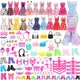 Poupée Barbie 99 pièces = 10 Mini robe + 89 accessoires sacs à main cintres lunettes pour poupée
