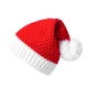 Bonnet épais avec pompon du père noël pour adulte, chapeaux chauds tricotés, rouge, pour femmes,