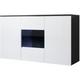 Design Ameublement - Buffet Bahut 3 portes 2 étagères vitrine avec LED | 120 x 70 x 40 cm | Couleur