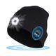 Bonnet bluetooth de musique sans fil lumineux, haut-parleurs stéréo intégrés et microphone, bonnet