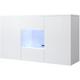 Design Ameublement - Buffet Bahut 3 portes 2 étagères vitrine avec LED | 120 x 70 x 40 cm | Couleur