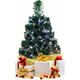 Costway - Arbre de Noël de Table de 60 cm en Fibre Optique Lumineux 60 Pointes de Branches pour