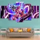 Toile d'art imprimée, peinture Dragon Ball Z Goku, 5 panneaux, affiche, décoration murale, 5 images