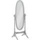 Pegane - Miroir sur pied, Psyché, miroir oval en bois gris et inclinable - Dim : L 59 x P 49.5 x H