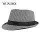 Wuaumx – chapeau Fedoras de Style britannique pour hommes et femmes, chapeau à rayures Jazz,