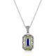 Collier Vintage avec pendentif en pierre bleue et or pour femmes breloque en Cz cadeau de mariage