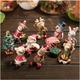 Bares - 8 Pièces Mini Décorations de Noël en Résine, Figurines de Noël Décoration de Table, Père