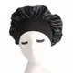 Bonnet de nuit en Satin pour femmes, 58cm de Long, en soie, ajustable, Bonnet de douche, tricoté,