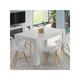 Table de repas à allonge Blanc mat - RUYRUY - L 140/190 x l 90 x H 78 cm