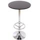 HHG - Table de bar / table haute Bari, ronde, avec repose-pied, 109x60x60cm, noir