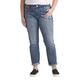 Silver Jeans Co. Damen Boyfriend Übergröße, mittelhohe Taille, schmales Bein Jeans, Dark Wash Edk358, 48 Mehr