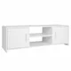 Support de meuble TV blanc à Double porte meuble de rangement Table basse HWC