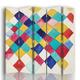 Paravent Farbstudie mit Rauten - Wassily Kandinsky cm 180x170 (5x)