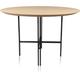 Table ronde moderne en bois et métal D120 - BRIGHTON - Chêne clair