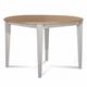 Hellin - Table ronde bois D115 cm - 1 allonge - Pieds fuseau - VICTORIA - Blanc