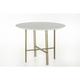 Table ronde moderne en bois et métal D120 - BRIGHTON - Blanc