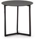 Table d'appoint Raeam noire ronde Ø 50 cm en verre trempé et pieds en acier noir - Noir - Kave Home