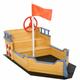 Holzspielboot für Kinder mit Sandkasten