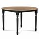 Table extensible ronde bois D105 cm + 1 allonge et Pieds tournés - VICTORIA - Noir