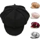 Deerskin – chapeau octogonal en velours pour femme, chapeau d'extérieur en laine d'agneau, chaud,