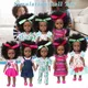 Poupée africaine noire pour bébé, jouet en vinyle de 14 pouces, robe de jeu pour garçon et fille