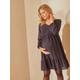 Kleid mit V-Ausschnitt, Schwangerschaft & Stillzeit schwarz Gr. 38 von vertbaudet