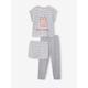 3-teiliger Mädchen Schlafanzug: Shirt, Shorts & Hose Oeko-Tex® weiß/grau ka Gr. 158 von vertbaudet