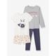 Mädchen Set: Schlafanzug & kurzer Schlafanzug Oeko Tex® weiß/rosa/nachtblau/gestre Gr. 152 von vertbaudet