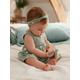Kleid mit Haarband für Baby Mädchen Oeko Tex® graugrün Gr. 74 von vertbaudet