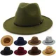 Chapeau Vintage à large bord pour hommes et femmes, casquette de fête d'église, de Jazz, de cowboy