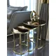 Ensemble de Table basse Zigon en métal doré miroir, 3 pièces, pour salle à manger, bureau, salon,