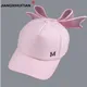 Casquette de baseball rose marque M pour femmes chapeau avec grand nœud à bords pliants visière